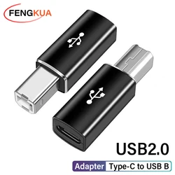 USB B to Type C Adapter USB C to USB B Cable Extender Converter for Phone Laptop to Printer Scanner Electric Piano Adapter