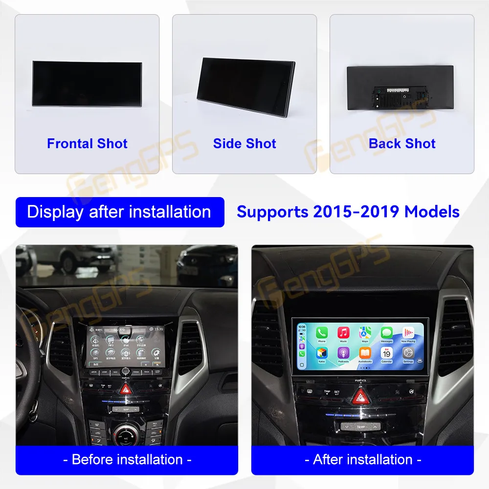 Car Radio 15.8 Inch Android 15 CarPlay For Ssang Yong Tivoli Matte Black 2015-2019 Touch Screen Multimedia Player GPS Navigation