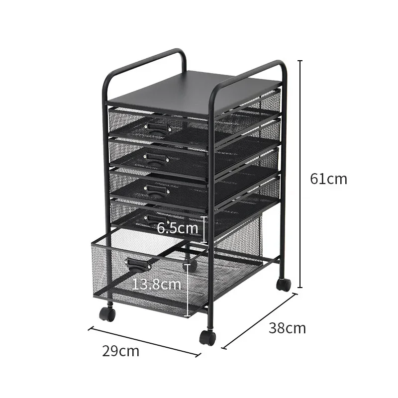 Metal File Frame, Trolley Under Desk A3 with Drawers, Office Data Storage Cabinet A4 Multi-layer Organizer Cart Multi-purpose