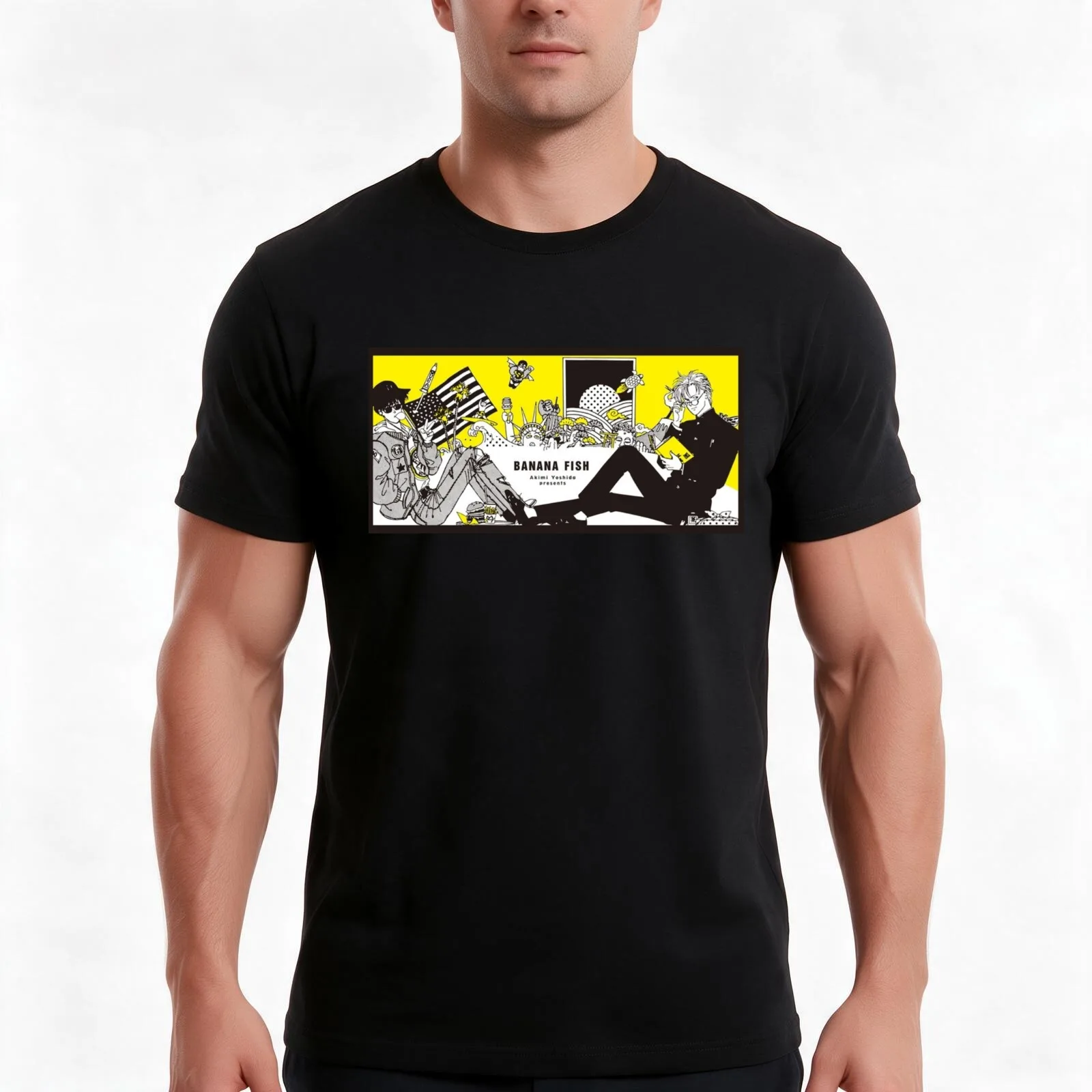 BANANA FISH Akimi Yoshida presents T-Shirt Summer Casual Cotton Tee Oversized Streetwear Tops Vintage Graphic Print
