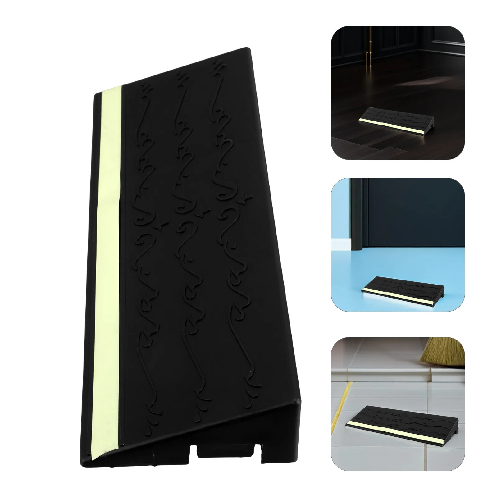 30x6.5cm Robot Vacuum Door Threshold Ramp Angled Entry Mat Modular Small Ramp Pad for Indoor Doorways Transition Strip