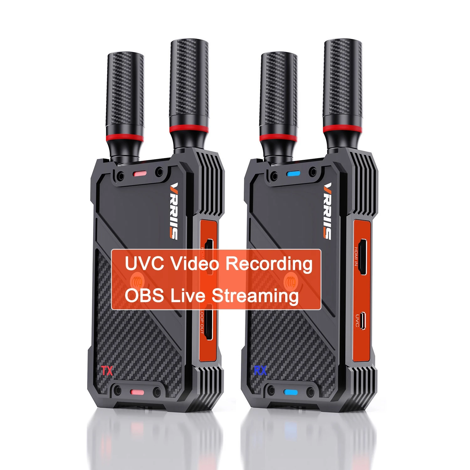 

5G 400M HDMI Wireless Extender Transmitter and Receiver Support Battery Camera Live Streaming Audio Video Capture Recording 2in1