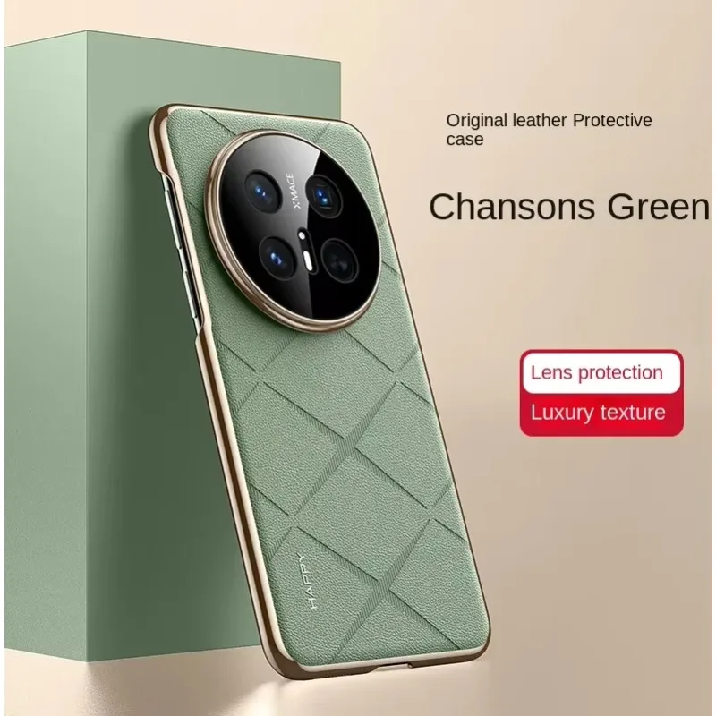 

Phoen Case for Huawei Mate 70 50 Pro Luxury Plating Leather Camera Protective Hard Case Back Cover for Huawei Mate 60 40 Pro