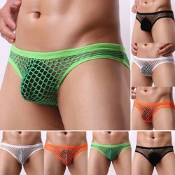 Men Transparent Briefs Summer Mesh Breathable Male Panties Hollow Out High Elastic Underwear Trunks See Through Underpants