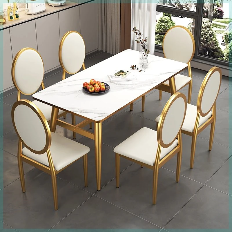Modern Minimalist Dining Table, Light Luxury Dining Table, Internet Famous Milk Tea Shop, Table And Chair Combination