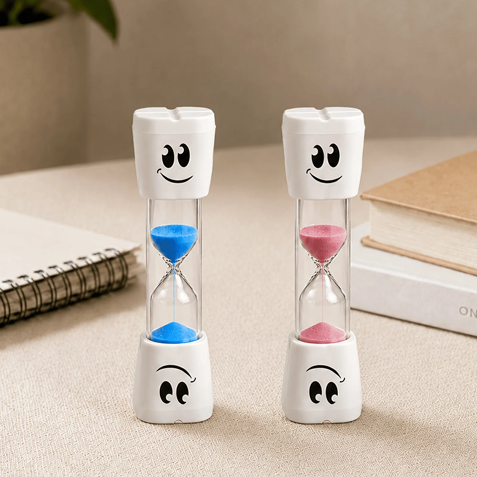 Creative Big Eye 2 Minute Sand Timer Cartoon Smile Toothbrush Hourglass Anti Fall Cute Decor Gifts For Kids