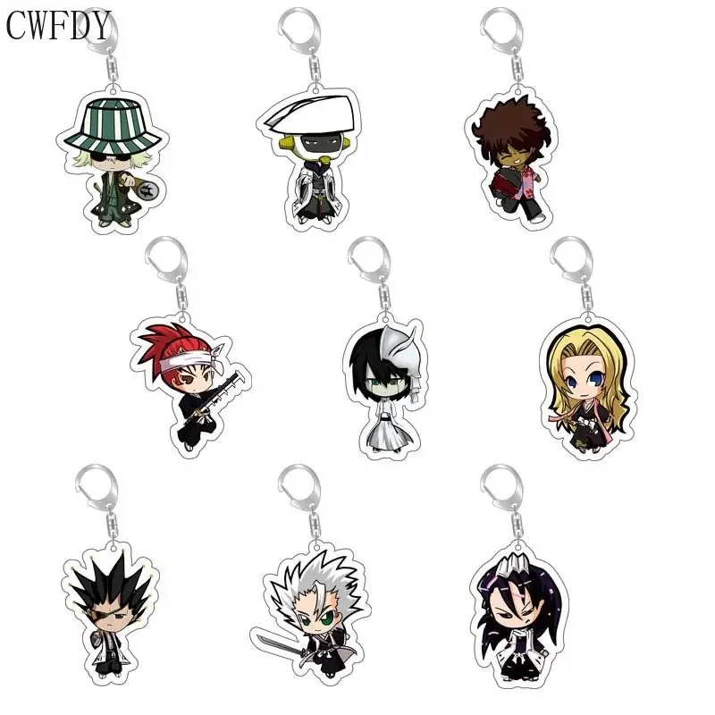 Anime Cosplay Chaveiro para Mulheres e Homens, Kurosaki Ichigo, Pingente de Mochila, Badge Cartoon, Corrente Acrílica, Jóias, 20 Pcs/Lot