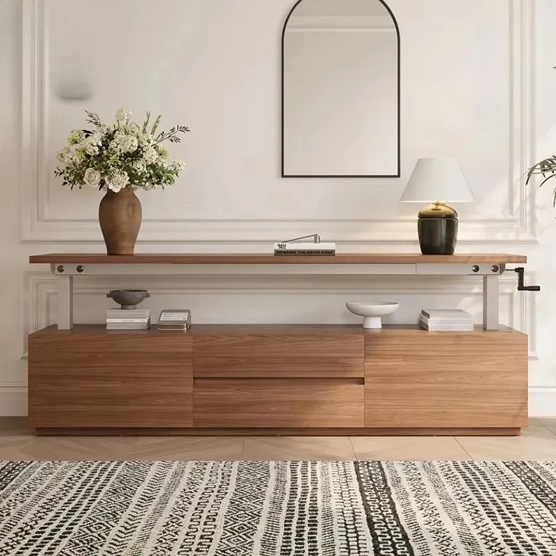 

# TV Lift Cabinet Stylish Wood - Toned Exterior With Adjustable Shelves Home Media Room