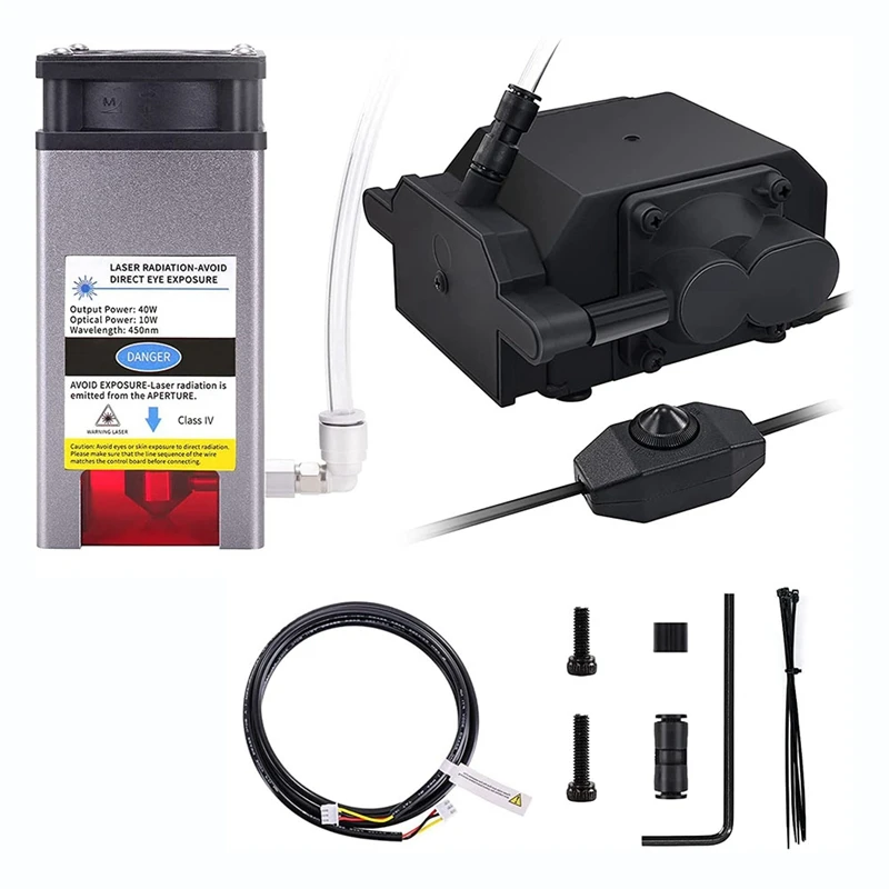 โมดูล40W พร้อมระบบช่วย450Nm เครื่องแกะสลักโมดูลหัว10W นำแสง30ลิตร/นาทีชุดช่วยอากาศสำหรับแกะสลัก CNC