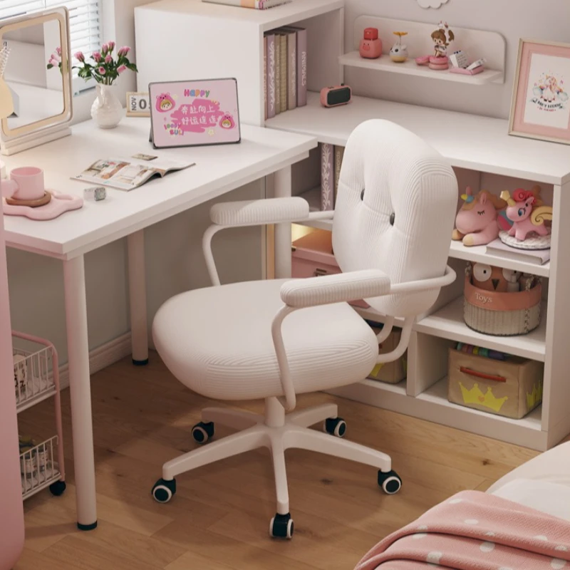 Computer chair home comfortable sedentary office seat girls bedroom makeup chair backrest dormitory study desk chair