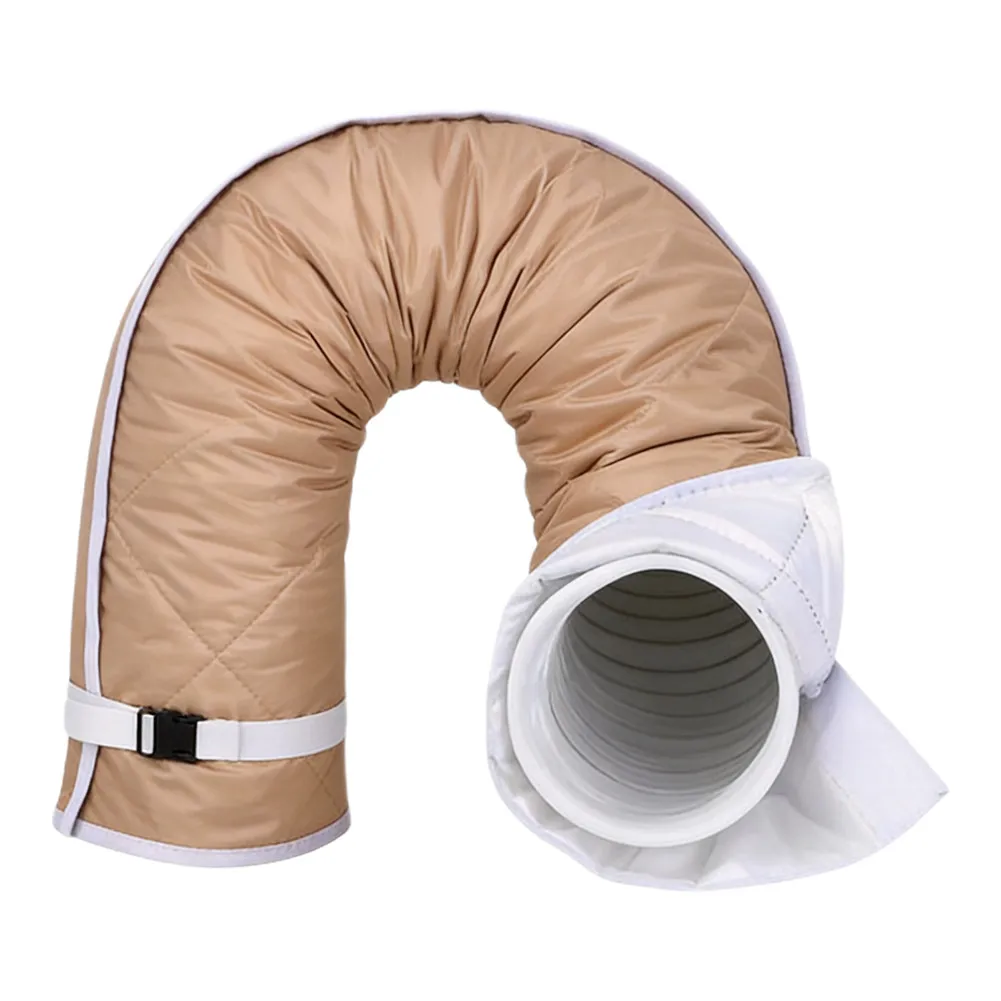 Insulated AC Hose Cover With Adjustable Straps Quilted Fabric Vent Pipe Insulation Sleeve For 5.9 Inch Exhausts Air Conditioner