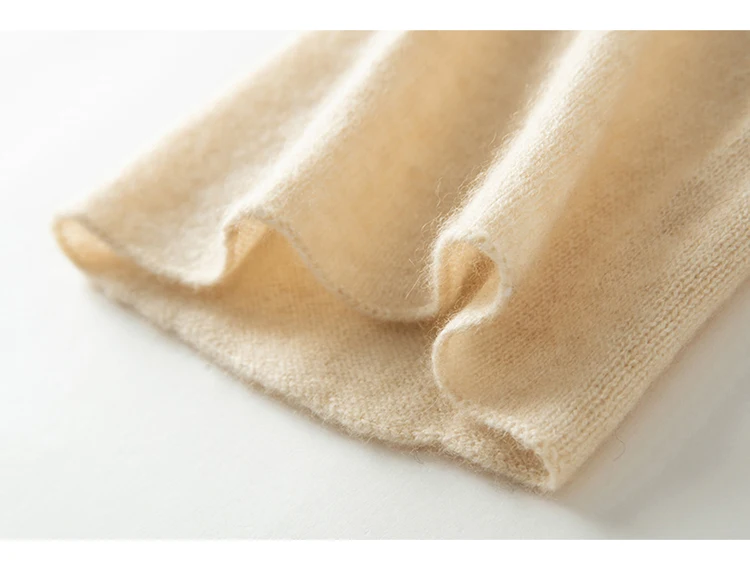 Damen-Schlauchschal aus 100 % Kaschmir, leichter Kamin-Schal, Halsmanschette, wärmer, Wasserfallausschnitt, Schlaufe, weiche Strick-Accessoires für Kinder – Detail 6