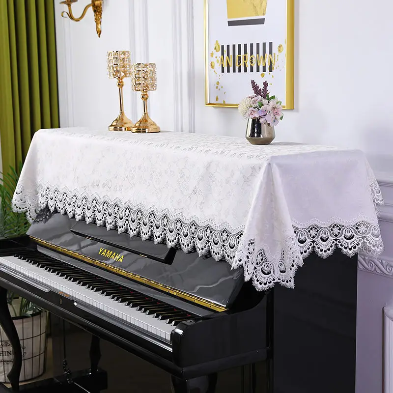 Modern Piano Covers Floral Embroidery Dust-proof Tablecloth All-purpose Furniture Decorative Cover Electronic Keyboard Protector