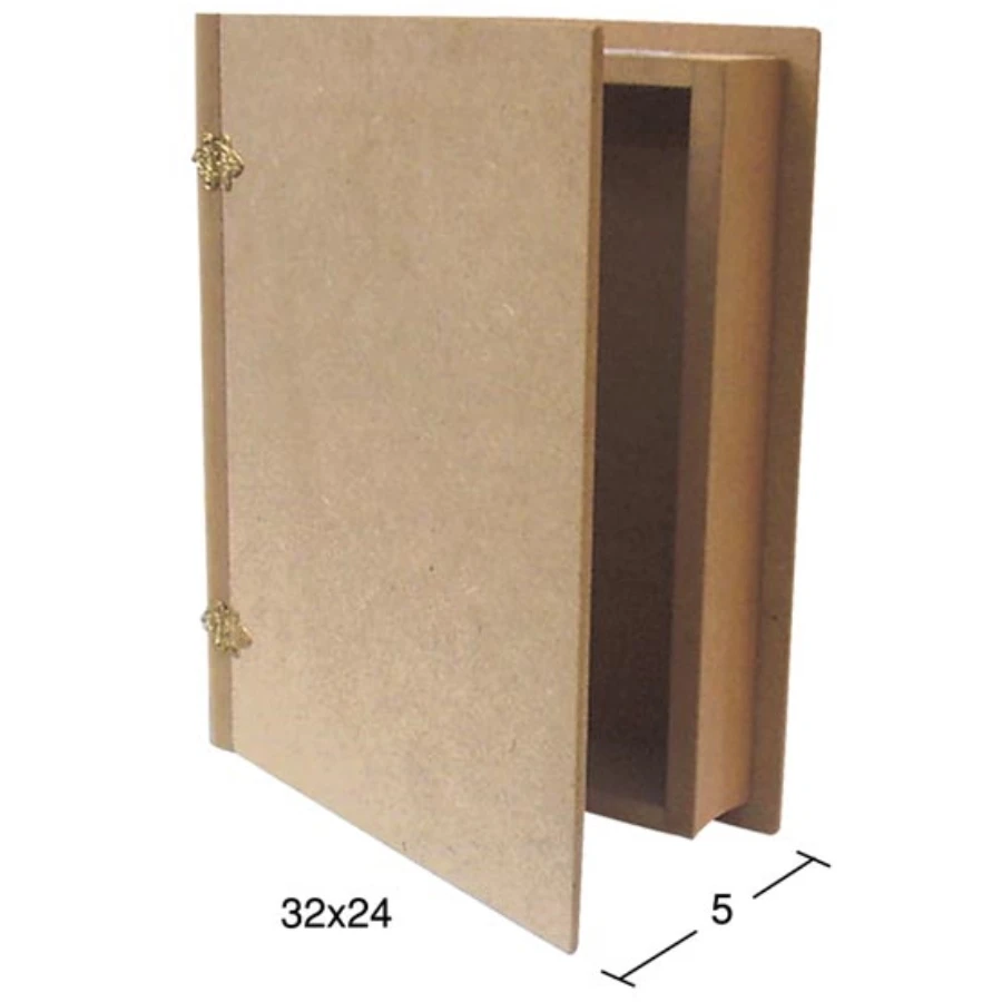 KU253 Big Book Box, Raw Wood Mdf Box