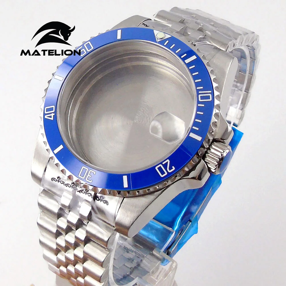 Matelion 200M Diving Case 40mm Fit NH35 NH36 NH34 GMT ETA 2824 PT5000 Watch Case Jubilee Bracelet Sapphire Glass Slide Buckle image 3