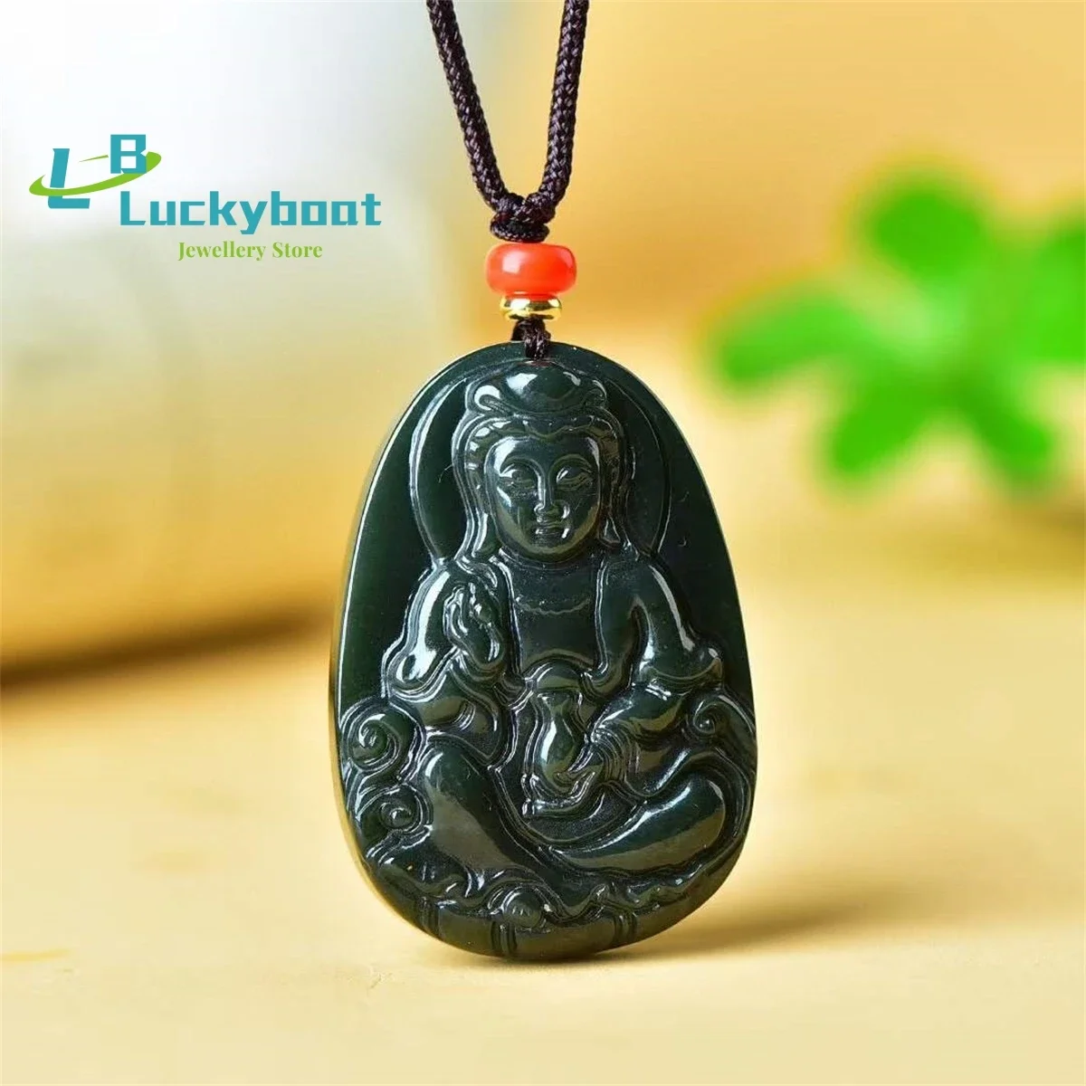 

Натуральная бутылка Hetian Qingyu, подвеска Guanyin, простая и персонализированная, изысканная, модная, универсальная для мужчин и женщин