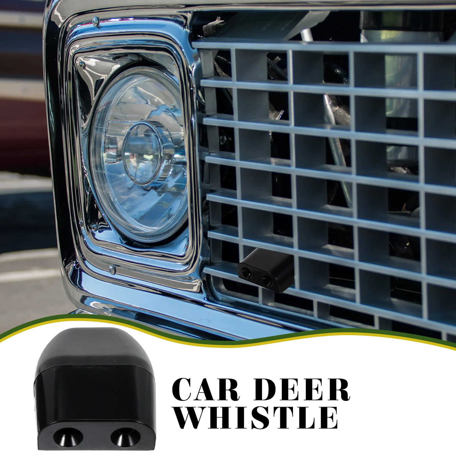 

2pcs Deer Whistle Car Alarms Black Warning Devices for Trucks Vehicles Safety Kits Siren Stable ABS Practical Reliable