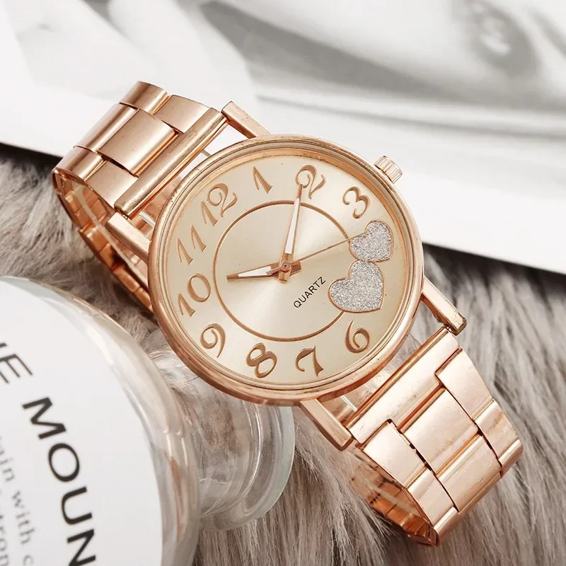 Top Brand Rose Gold Love Watch Ladies Simple Temperament Student High-level Female Watch Gift Luxury Watch Women Часы На Руку