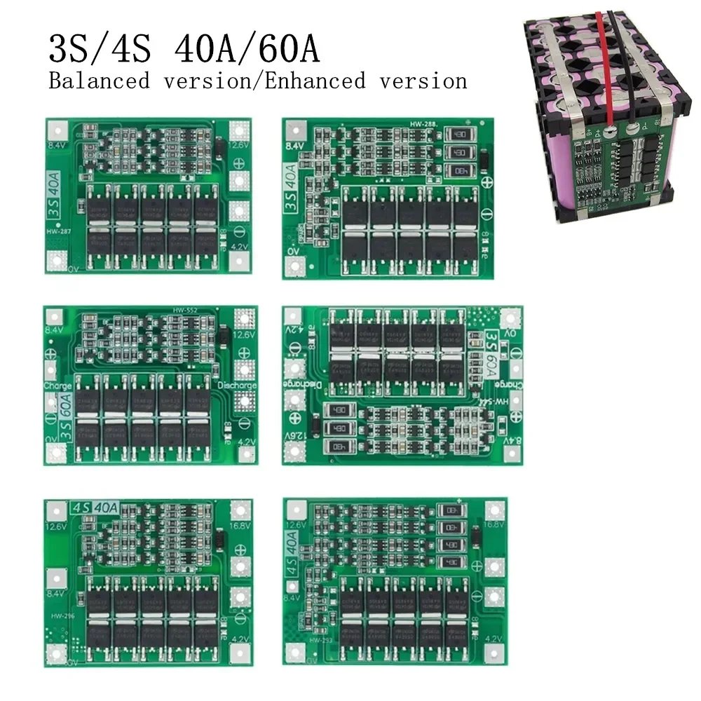 1-10pcs 3s 4s 40a Li-ion Lithium Battery Charger Board 18650 Bms For Drill Motor 11.1v 14.8v 16.8v Enhance Balance