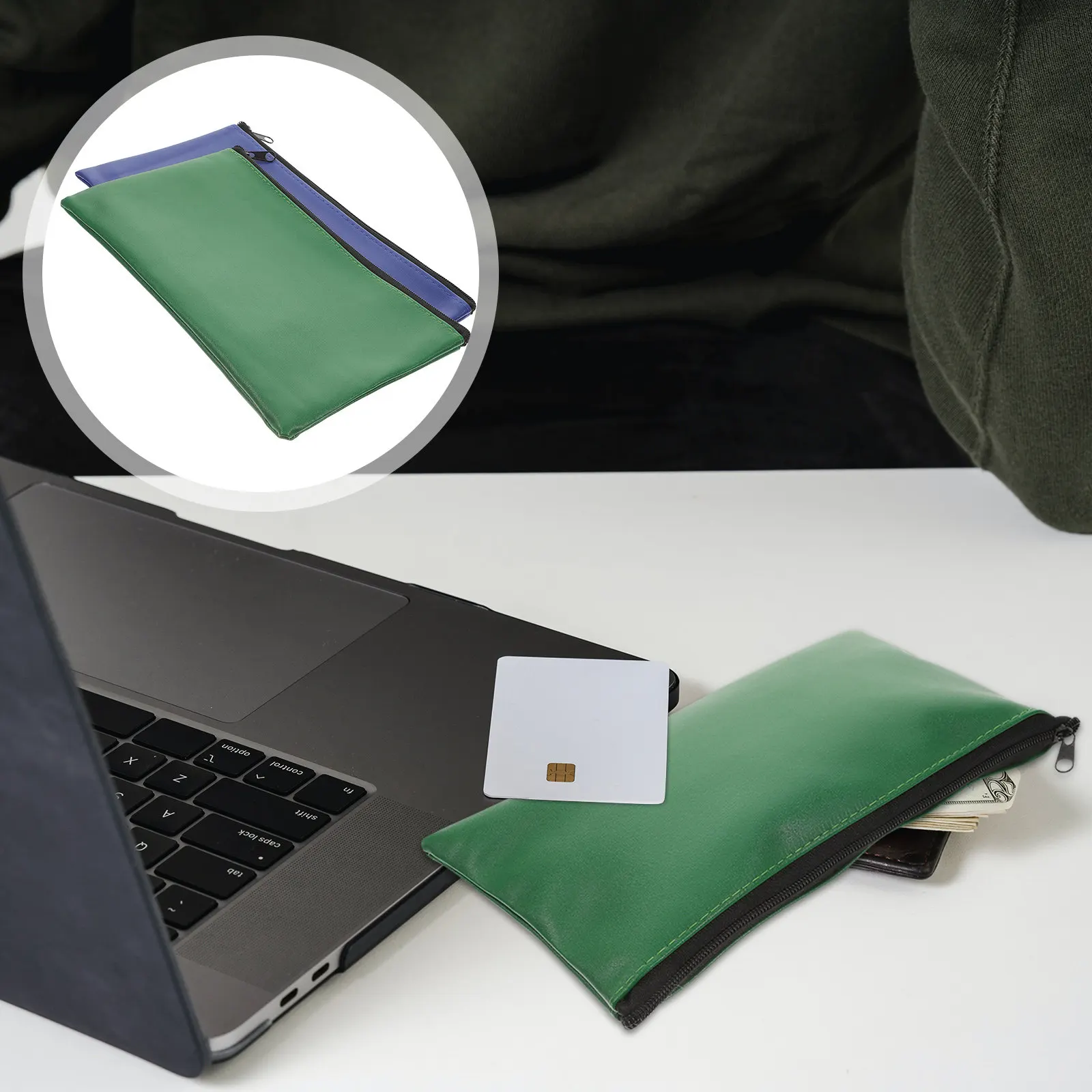 

2Pcs Waterproof Document Holder Zippered File Organizer for Office School Business Receipt Storage Document Pouch