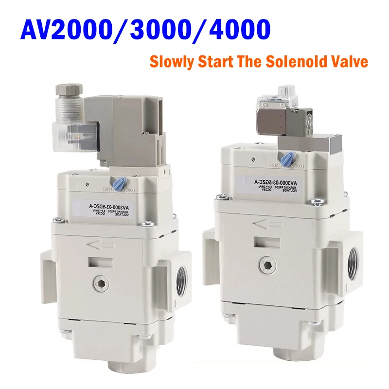 Slow Opening /Start Solenoid Air Control Valve-AV2000-02-5DZC-A & 4000-04-5GZC-A 1/4