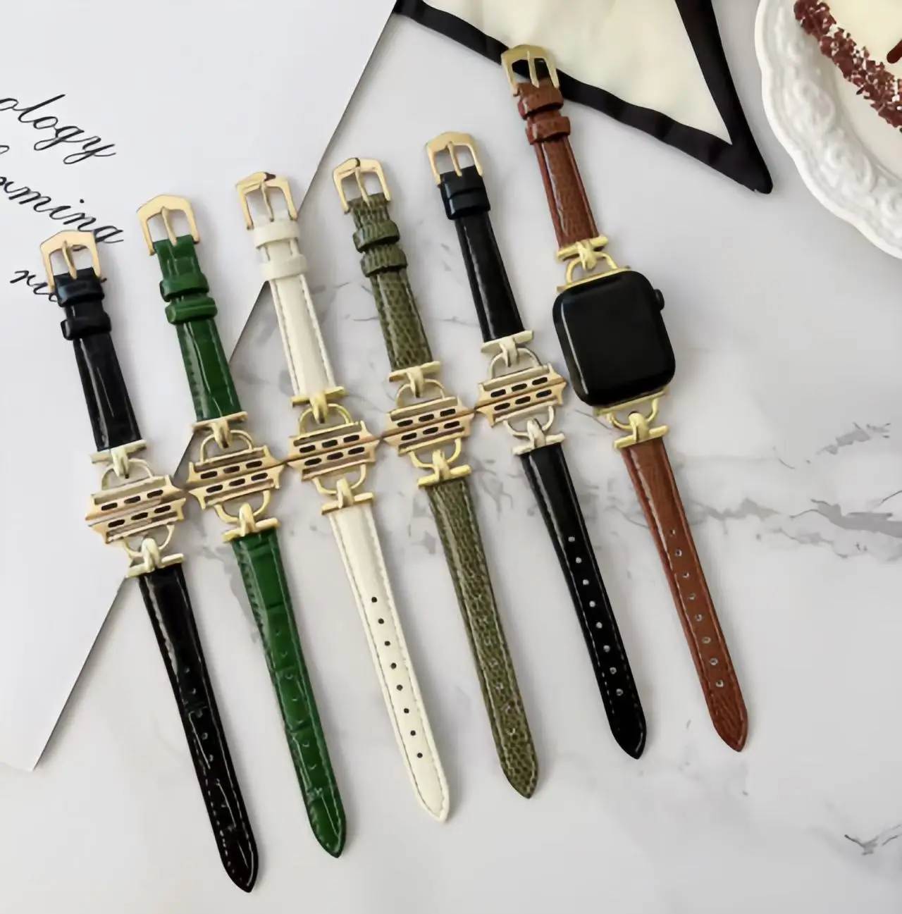 

Ремешок из натуральной кожи для Apple Watch Band 41 мм 45 мм 40 мм 44 мм 38 мм 42 мм Серия S9 10 8 7 SE 6 5 4 3 2 Женский тонкий ремешок на запястье