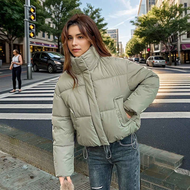 2024 Winter New Women\'s Puffer Warm Jacket Short Removable Sleeve Down Cotton-padded Clothes Hooded Thicken Bread Jacket Coat