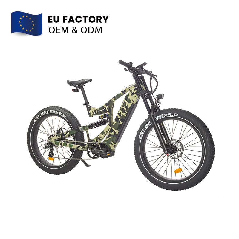 

Электрический горный велосипед STLF 8 скоростей, Bafang 48V500W, фэтбайк, с полной амортизацией, гибридный