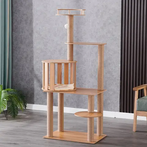 슈퍼 큰 해먹이있는 뚱뚱한 고양이를위한 대형 고양이 키 큰 고양이 타워 긁는 게시물이있는 실내 고양이 등반 나무를위한 대형 고양이 나무