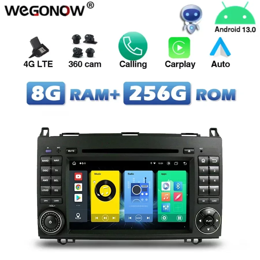 

4G SIM DSP Carplay Авто Android 9. 0 8G + 13,0G автомобильный DVD-плеер Wifi Bluetooth RDS радио GPS для Benz B200 W169 W245 Viano Vito W639