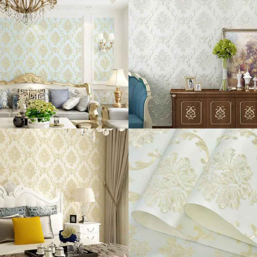 

Простые нетканые самоклеящиеся обои в европейском стиле с 3D тиснением для спальни, гостиной, ТВ-фона, стены с подложкой