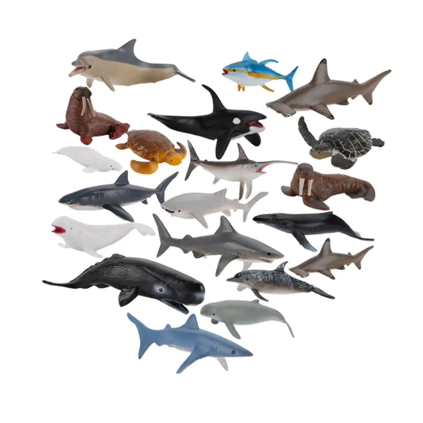 20 قطعة من نماذج الحيوانات البحرية للأطفال، تماثيل حيوانات واقعية في أعماق البحار لكعكة عيد الميلاد، هدية للطاولة #4