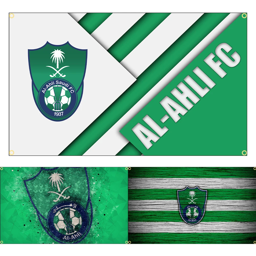 FLAGDOM 90X150CM 3X5Ft Saudi Arabia City Football Competition Flag Polyester Printed Banner For Decor（Jeddah，Riyadh）