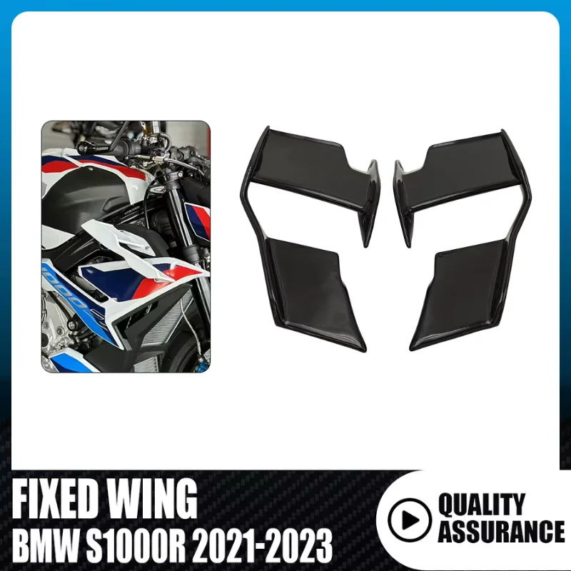 

Motorcycle Fixed Wing For BMW S1000R M1000R 2021 2022 2023 ABS Plastic Carbon Paint Front Aerodynamic Wing Spoiler Fairing