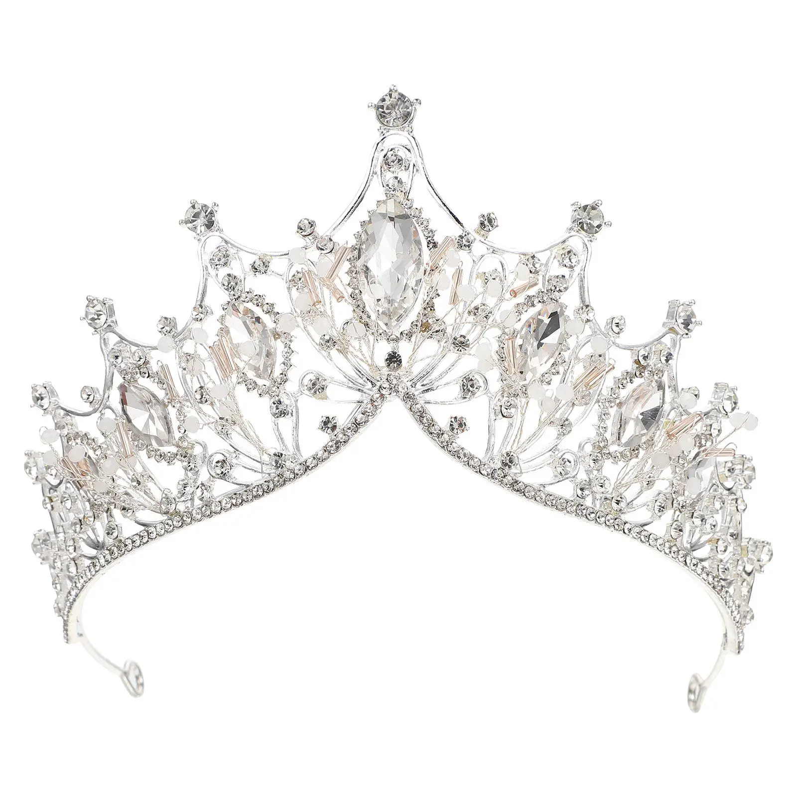 

Элегантная женская корона-украшение для волос со стразами, свадебный головной убор, подходит для свадеб, вечеринок, выпускных и костюмированных мероприятий