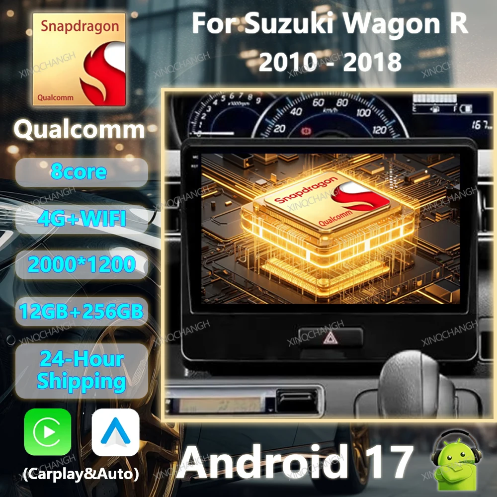 Android 17 Car Radio Carplay Auto For Suzuki Wagon R 2010 2011 2012 2013 2014 2015 2016 2017 2018 BT Multimedia Video Player GPS