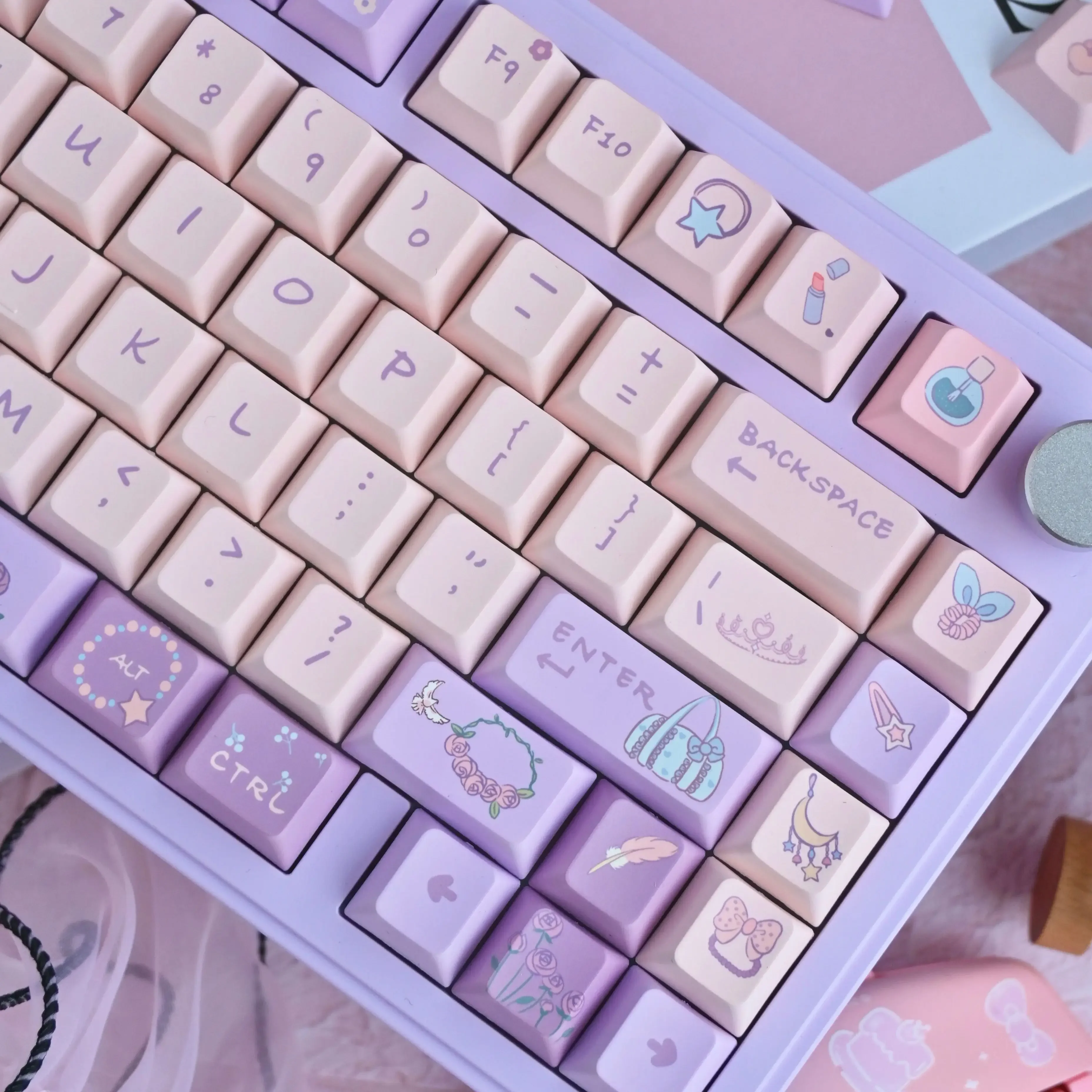 Ballet Girl Theme Keycaps 130+ Keys Gift for Girl Cute New chreey Profile Sublimation Mechanical Keyboard 2.25 U 2.75U for Alice