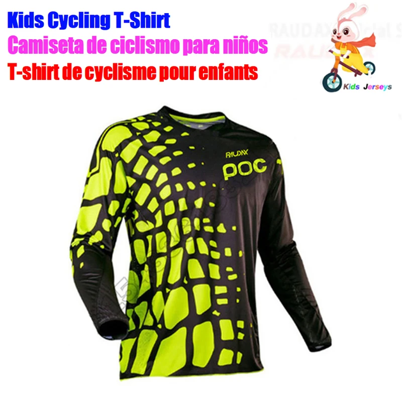 Kids Off Road ATV Racing T-Shirt Bicycle Cycling Bike Motorcycle Jersey MTB DH MX Ropa Boys RAUDAX POC Downhill Jersey