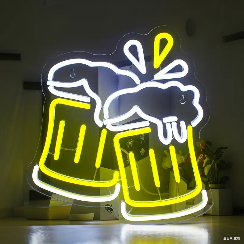 

Beer Neon Signs Lights, LED Neon Lights, Beer Shapes Bar Lights, Up To The Logo, Cave Bars, Cafes, Discos, Home Wall Decorations