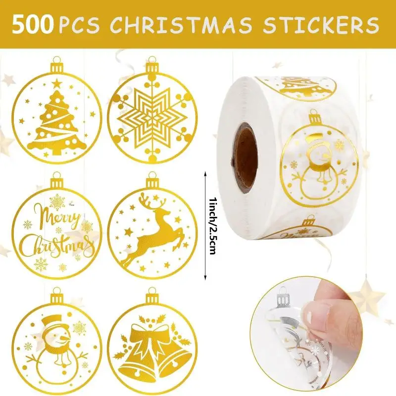 

500pcs/set Round Transparent Christmas Snowman Sticker Party Christmas Gift Wrapping Label Scrapbook Cute Stationery Stickers