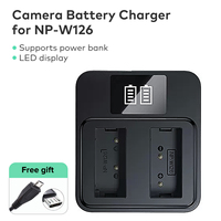 LLANO NP-W126 Camera Charger  Free charging cable fast charging for Fuji NP-W126 xs10 x100v xt30 xt20 xe4 A5 Battery Charger