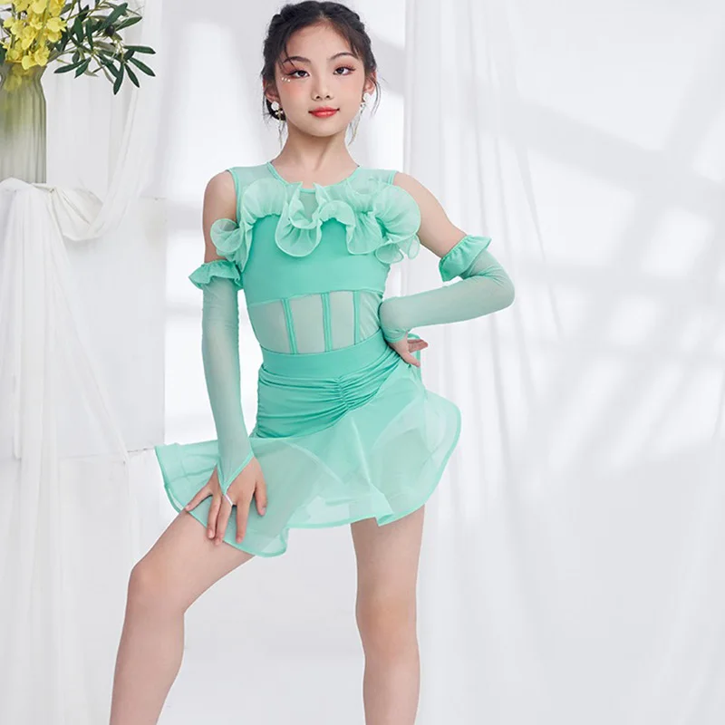 

Профессиональное платье для латинских танцев для девочек — танцевальная одежда для бальных танцев, румбы, ча-ча, самбы, танцевальная одежда для выступлений