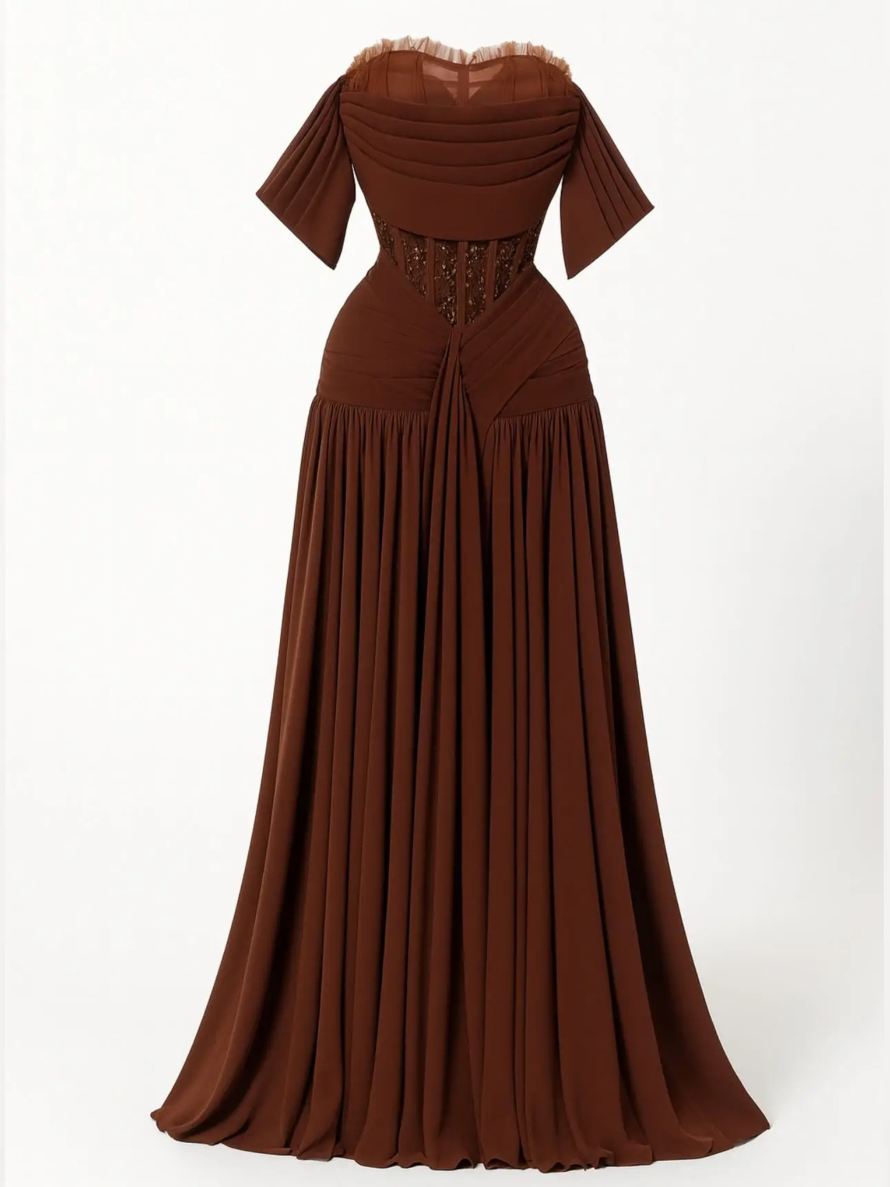 ชุดเพื่อนเจ้าสาวรุ่นจูเนียร์แบบสั่งตัด Ypmwzx ทรงหวาน คอวี ทรงเอไลน์ ยาวกรอมพื้น ชุดแม่เจ้าสาว vestido فساتين