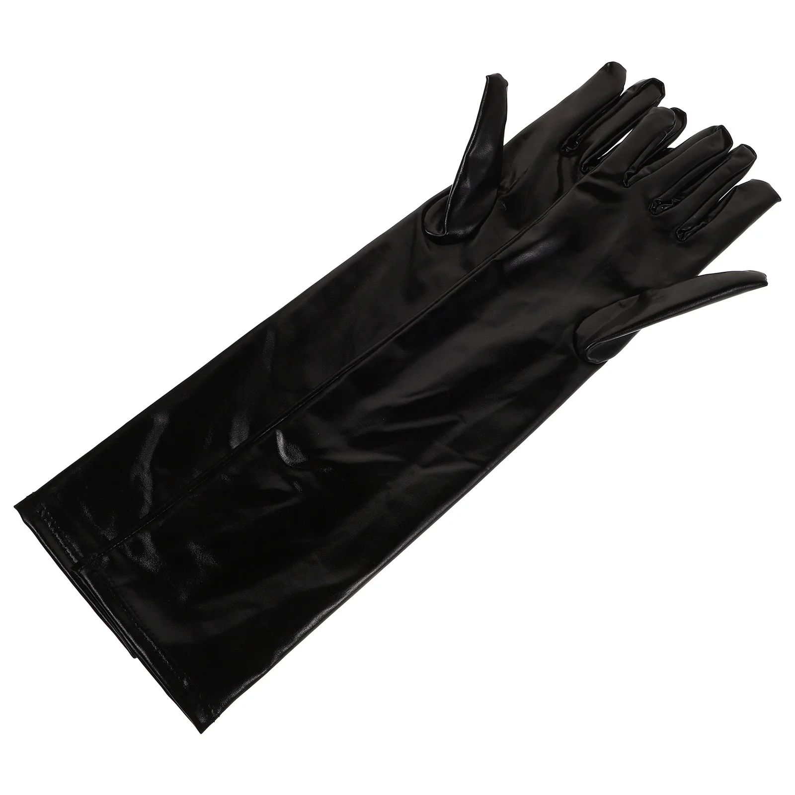 

Patent Gloves Women Long Party Accessories Halloween Costume Polyester Wet Look Cosplay Adult Gloves Functional Wear