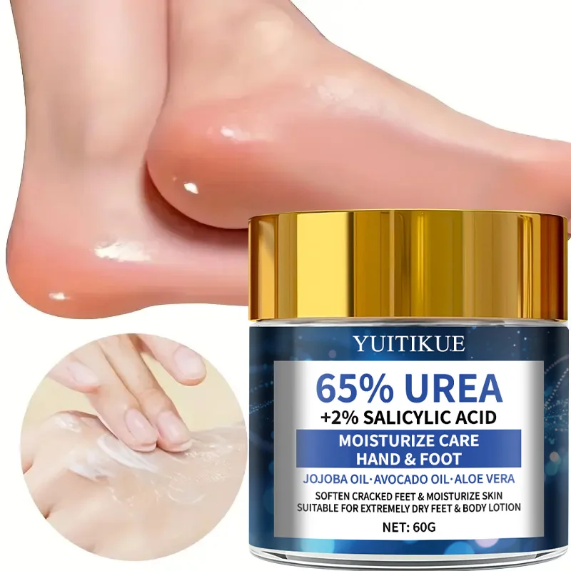 65% Urea +2% Salicylic Acid Hand & Foot Cream Jojoba Avocado Oil Soften Cracked Skin Moisturize Fast Absorb Non-Greasy 60g