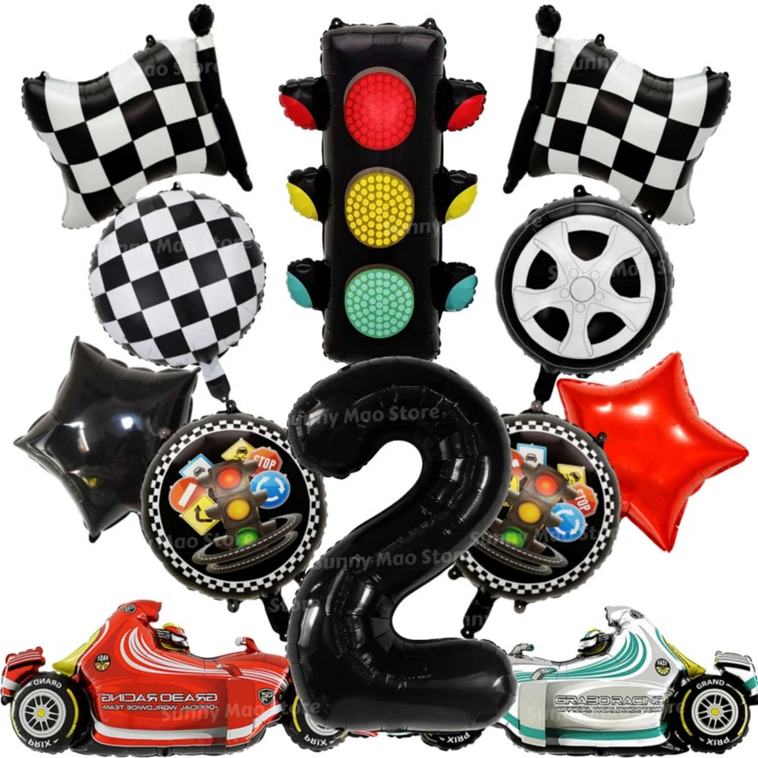 레이싱카 풍선 키트, 신호등&휠 타이어 풍선 포함, 1 - Lighting Mcqueen Birthday Decor 리뷰 및 가격