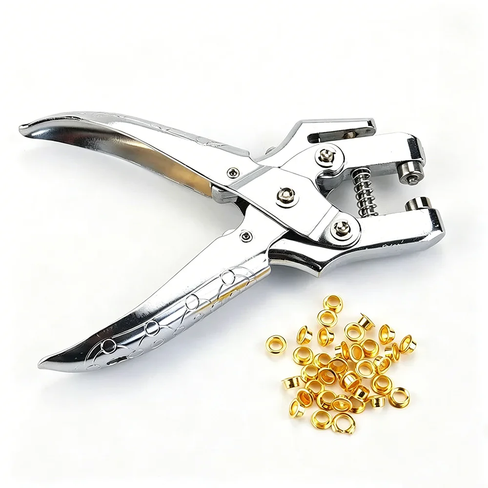 101-teiliges Dual-Purpose Ösenzangen-Set, tragbares Handpresswerkzeug-Set, Nietinstallations-Kit für DIY Lederbälter und Schuhe – Detail 1