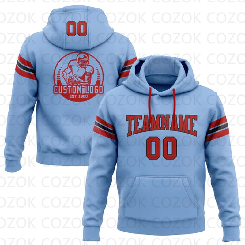 Customized Hoodie Blue Purple Color Jersey 3D Printed  Unisex Pullovers Hoodie Casual Sweatshirts