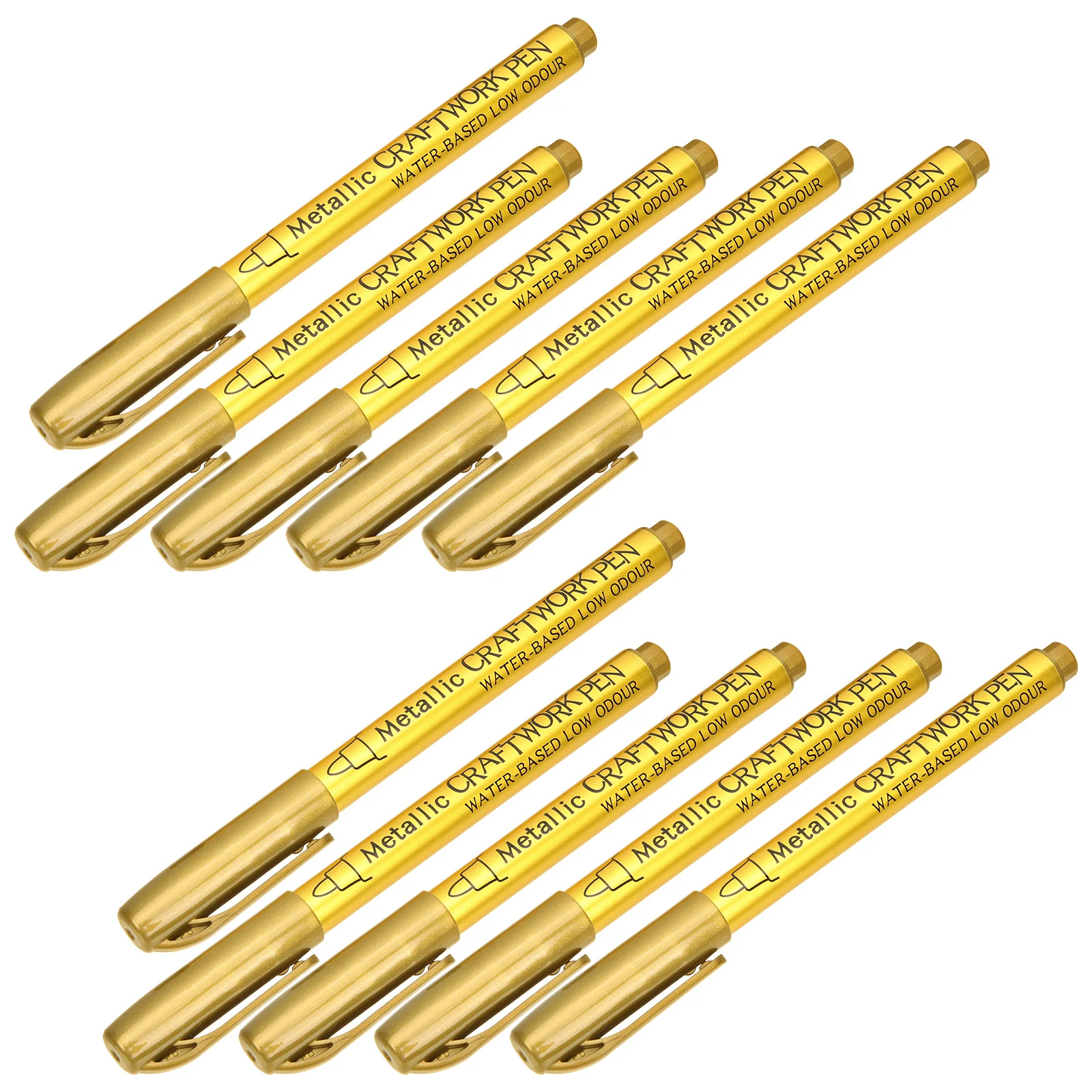 10Pcs Oil Based Paint Pens Metallic Paint Markers for Fabric Ceramic Smooth Fast Drying Blue Ink Pens Fine Point