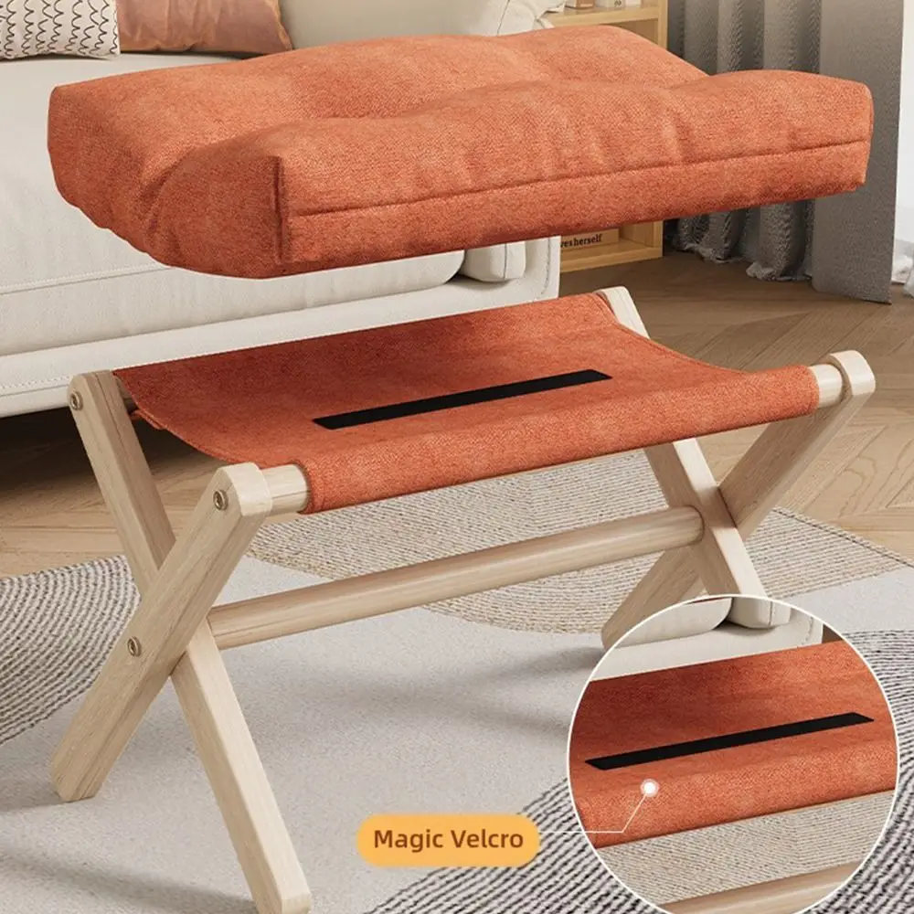 مسند قدم مخملي ناعم، غطاء قابل للإزالة، مسند قدم ناعم من الخشب الصلب، أريكة قماشية قابلة للغسل، استراحة غداء للمكتب العثماني #5